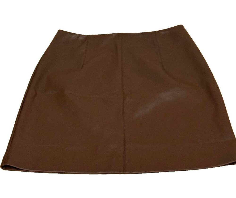 MINKPINK Lani Mini Skirt Women’s Small Chocolate Brown Faux Leather High Waist
